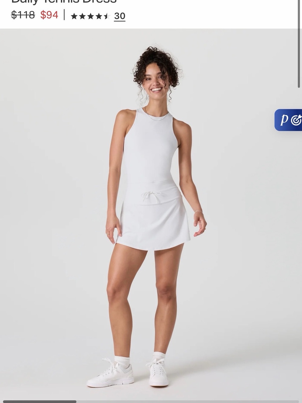 Vuori White Daily Tennis Dress